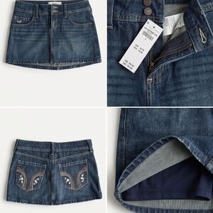 Hollister Embroidered Denim Mini Skort - NWT